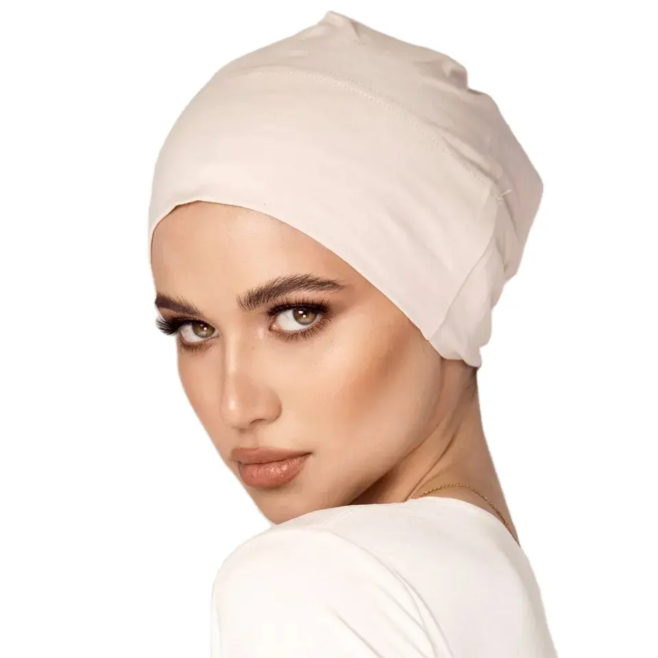 새로운 내부 hijab 하이 퀄리티 모달 코튼 저지 소재 hijab 스카프 아래 대나무 와이드 밴드 이슬람 튜브 내부 hijab 모자