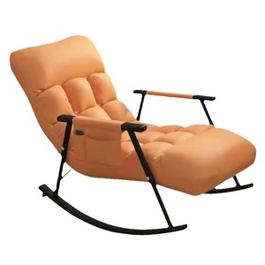 Reclining Rocking Chair Metal Frame Foam Filling Tilting Lounge Chair For Bedroom Living Room Nordic Style - Product Image 5