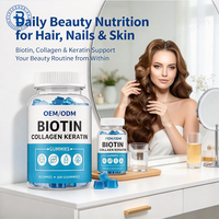 Bonbons gélifiés véganes OEM pour cheveux, peau et ongles, marque privée, en vrac, suppléments vitaminés pour cheveux, peau et ongles, biotine et collagène
