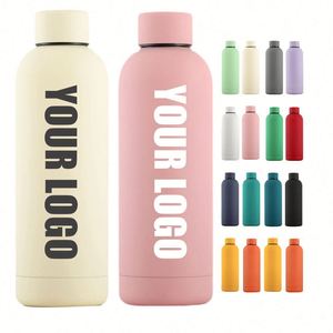 Factory 500ml 17oz Travel Sports <b>Double</b> <b>Wall</b> Vacuum Yoga Custom logo Stainless Steel Rubber Paint Promotional Gift Water Bottle - Product Image 1