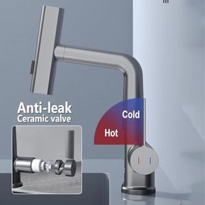 Vòi chậu rửa phòng tắm hiện đại Synchro có màn hình hiển thị nhiệt độ LED, 360 °   Vòi xoay, vòi thác nước & vòi phun kéo ra (Nóng/Lạnh) - Product Image 6