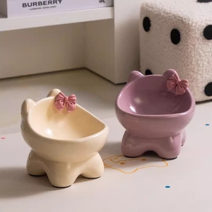 Comedero de Cerámica para Gatos, Diseño Inclinado de Boca Ancha, Antideslizante, con Soporte Alto para el Cuello, para Comida y Agua de Mascotas - Product Image 5
