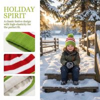 Chapeau en tricot d'hiver pour enfants, bonnet rayé, cadeau de Noël chaud et festif