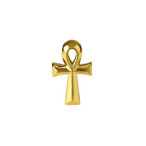Pendientes de Oro Sólido de 14K con Diseño de Ankh, Cabeza de Dios de la Muerte Egipcio, Hueso de Perro y Triple Luna, Joyería Fina - Product Image 2