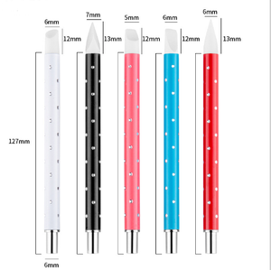 Pinceau en silicone coloré avec manche métallique pour nail art, outil d'impression, éponge et pinceau en silicone pour la création de motifs ombrés en gel pour manucure - Product Image 2
