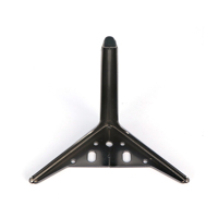 Jambes de meubles Offre Spéciale accessoires de canapé-lit demi-cercle Trident pistolet pieds en métal noir pour meubles pieds de canapé en métal noir