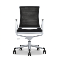 Chaise de bureau moderne en maille, réglable en hauteur, pivotante, avec base à cinq étoiles, structure en plastique et accoudoirs