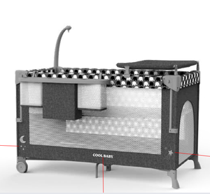 Cuna de bebé con bloqueo de seguridad de red Alta mejorada, paneles laterales flexibles, cama de viaje para bebé - Product Image 2