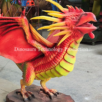 Modèles d'oiseaux et de dragons animatroniques pour aires de jeux pour enfants, créatures mythiques faites à la main, à vendre