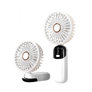 Mini Portable Folding Handheld Fan With Digital Display USB Rechargeable Desktop Silent Electric Fan - Product Image 2