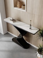 Table console de style italien, légère et luxueuse, en pierre de quartz et métal, avec fonction de démontage, meubles de salon, garantie 1 an