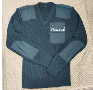 DFW0217 Pulls tactiques en acrylique bleu marine foncé, pulls uniformes avec logo brodé, poche poitrine, personnalisables en stock - Product Image 1