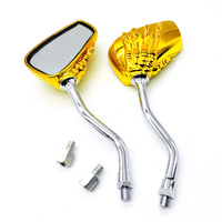 Rétroviseur latéral de moto, 5mm, 8mm, 10mm, Modification universelle, tête de mort, ombre, rétroéclairage, moto, Scooter, vélo
