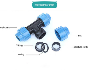 Raccords coudés en <span class=keywords><strong>polyéthylène</strong></span> haute pression Pn16, raccords en T et raccords à compression en PEHD pour système d'irrigation agricole - Product Image 6