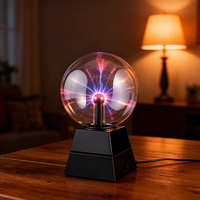 Lampe plasma sphérique festive à réactivité tactile, étiquette personnalisable disponible pour les réunions de famille, les soirées jeux, la décoration de table basse
