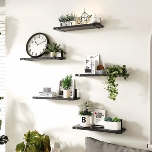 Étagère murale flottante en <span class=keywords><strong>bois</strong></span>, étagère de rangement, étagère et support combinés en <span class=keywords><strong>bois</strong></span> massif, adaptée aux murs solides - Product Image 6