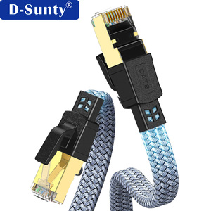 Cable Ethernet Plano Trenzado CAT8 de 40 Gbps, Cable de Red RJ45 Blindado de Alta Velocidad para Juegos y Centros de Datos - Product Image 1