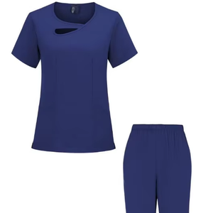 Conjuntos de fregado tejidos unisex con cuello en V y 1 bolsillo frontal costuras laterales para un aspecto personalizado para enfermeras en clínicas y hospitales - Product Image 1