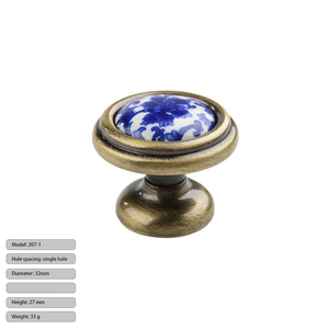 JAYA Chinese Ceramic Handle Modern Simple Bronze Drawer Single Hole Antique Cabinet Cabinet Closet Furniture <strong>Door</strong> Handle - Product Image 5