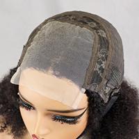 Perruques brésiliennes vierges en cheveux humains naturels noirs, bouclées crépues, avec dentelle frontale HD 13x4 transparente, sans colle, effet volume élevé, pour femmes