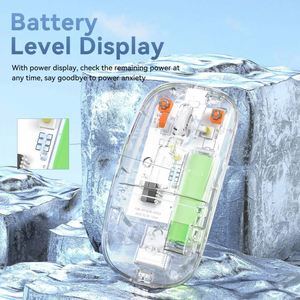 Chuột pha lê jertech wb130 Chuột trong suốt không dây USB 2.4Ghz Chế độ kép BT PC Chuột - Product Image 6