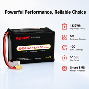 Batterie de drone rechargeable haute tension 12S 44,4V 30000mAh Li-Po pour protection agricole avec connecteur XT60 - Product Image 2