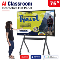 Interactief plat touchscreen smartboard 55/65/75/86 inch LCD digitaal display scherm voor scholen