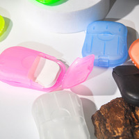 Savon de voyage en feuilles portables - Contient du savon soluble dans l'eau/à usage unique |   Couleur/Logo personnalisés pour le nettoyage antibactérien des mains