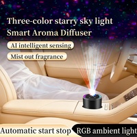 Nouveau diffuseur d'arômes intelligent pour voiture 2026 en métal, 3 couleurs, effet ciel étoilé, lumière d'ambiance colorée, accessoires créatifs pour voiture