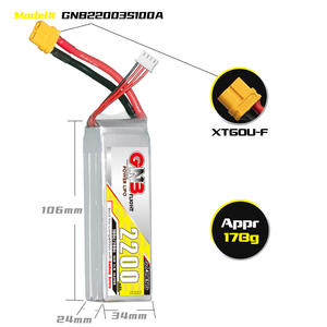 Batteria Lipo GNB 2S 3S 4S 5S 6S 2200mAh 100C ad Alta Tensione per Droni FPV da 3~7 Pollici - Product Image 3