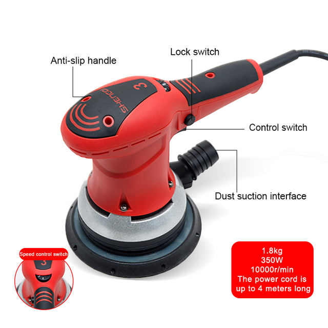 Professional 6 Inch 150mm Auto Body Random Orbital Sander Electric Vacuum Sander for Car Paint Repair