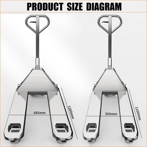 Transpaleta Manual Resistente a la Corrosión de 2 Toneladas 2.5 Toneladas, Rueda de Nailon de 3.5mm 3.75mm de Espesor, Transpaleta Manual de Acero Inoxidable - Product Image 2