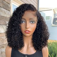 Perruque Bob Courte Bouclée Profonde Invisible HD Lace 13x4 Pré-Pluckée en Cheveux Brésiliens avec Bande