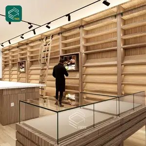 Wood Display Furniture Stand Luxury Cigar Display Showcase Custom Smoke Shop Cabinet Glass Showcase