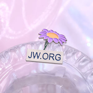 Sming Pins <span class=keywords><strong>JW</strong></span> <span class=keywords><strong>ORG</strong></span> Broches de Esmalte con Diseño Floral de la Organización Bíblica del Señor de la Fe, para Ropa, Sombrero, Solapa, Joyería con Motivos Vegetales - Product Image 1