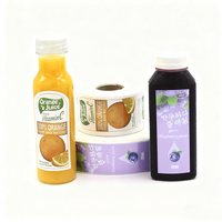 Étiquettes de boissons en vinyle adhésif personnalisées LOGO Jus de fruits en verre avec autocollants de scellement pour l'emballage des bocaux et des bouteilles