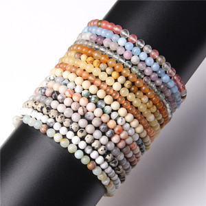 <span class=keywords><strong>Bracelet</strong></span> en pierres précieuses naturelles pour homme et femme, bijou de guérison extensible, perles fait à la main, cristal, 4MM, offre spéciale - Product Image 5