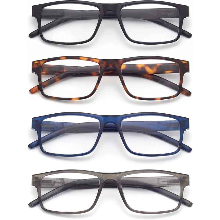 Colloddiss Slim Blue Light Blocking Reading Glasses SR20523 Clear Frame Eyeglasses with Spring Hinge for Men and Women