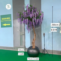 Promo Panas Pohon Wisteria Sutra Buatan dari Kayu Solid Ramah Lingkungan 250cm untuk Dekorasi Dalam Ruangan, Cocok untuk Ulang Tahun