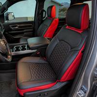 Sarung Jok Mobil Custom Fit 5 Kursi Kulit Sintetis untuk Dodge RAM 1500 RAM 2500 3500 1500 Classic 2011-2023 2024 Pola Sarang Lebah