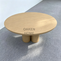 Meubles de salle à manger personnalisés américains OAKEN Factory, table à manger cylindrique, design minimaliste, meubles en bois massif pour la maison