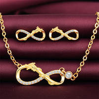 925 argent Collier Boucles D'oreilles Infinity Dragon Ensembles de Bijoux