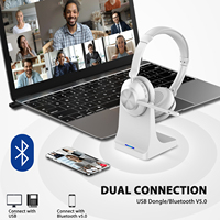 Nouveau casque sans fil à longue durée de vie de la batterie 500 mAh avec microphone et base de charge pour équipe de bureau