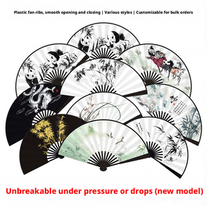 Ventaglio Pieghevole da Uomo <span class=keywords><strong>in</strong></span> Seta a Doppia Faccia, Stile Cinese Tradizionale, 8 Pollici, con Pittura a Inchiostro, Personalizzato - Product Image 4