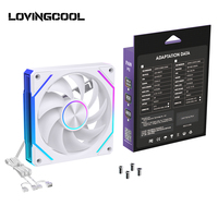 Ventilateur de refroidissement CPU RGB 120 mm télécommandé LOVINGCOOL avec roulement fluide et éclairage RGB, ventilateur CPU haut de gamme à roulement céramique