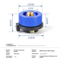 Adaptateur de réchaud de camping extérieur 1 pièce, convertisseur de cartouche de gaz butane à valve Lindal propane, connecteur de réservoir plat, accessoire de réchaud