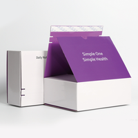 Boîte d'expédition en carton ondulé avec fermeture éclair et logo personnalisé, bande adhésive détachable, boîte auto-scellante pour l'expédition postale de commerce électronique