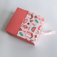 Boîte cadeau en carton pliable personnalisée, rose, pour bonbons sucrés, confiserie, petit emballage cadeau