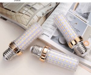 Bombilla LED superbrillante, lámpara de ahorro de energía tipo maíz, E27 E14, 12W, para el hogar, sala de estar, dormitorio, luz blanca cálida regulable. - Product Image 3