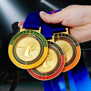 Médaille d'or de badminton pour enfants personnalisable Jeux de sport Champion Liste de cristaux Trophées en métal Médailles <span class=keywords><strong>et</strong></span> plaques - Product Image 4